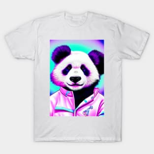 Vaporwave retro panda cosmonaut T-Shirt